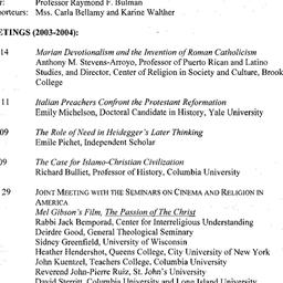 Schedules, Studies in Relig...