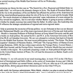 Announcements, 2000-10-11. ...