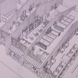 Aerial perspective drawing.