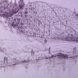 Perspective drawing, waterf...