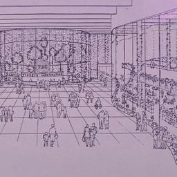 Main entry atrium with rain...