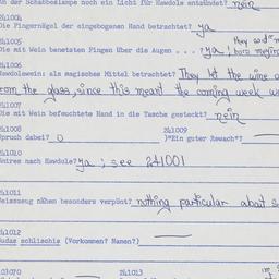 Western questionnaire, answ...