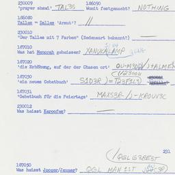 Western questionnaire, answ...