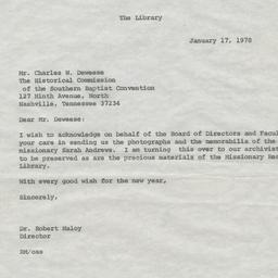 Letter from Dr. Robert Malo...