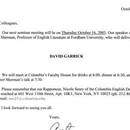 Announcements, 2003-10-16. ...