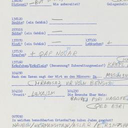 Western questionnaire, answ...