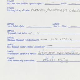 Western questionnaire, answ...