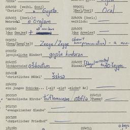 Western questionnaire, answ...