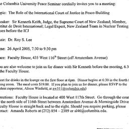 Announcements, 2005-04-26. ...