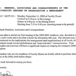 Announcements, 2000-09-11. ...
