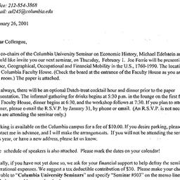 Announcements, 2001-02-01. ...