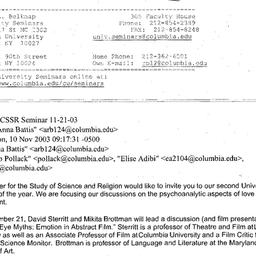 Announcements, 2003-11-21. ...