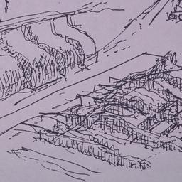Perspective sketches.