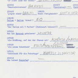 Western questionnaire, answ...