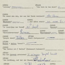 Western questionnaire, answ...