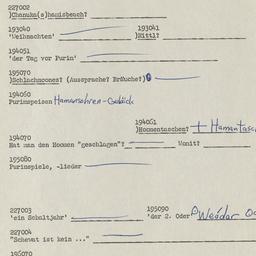 Western questionnaire, answ...