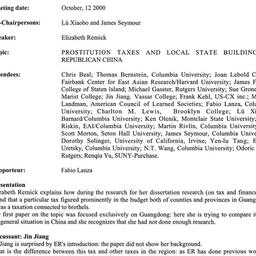 Minutes, 2000-10-12. Modern...