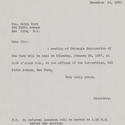 Board Meeting, 1/20/1927