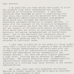 Letter from Andrew Cordier ...