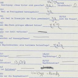 Western questionnaire, answ...