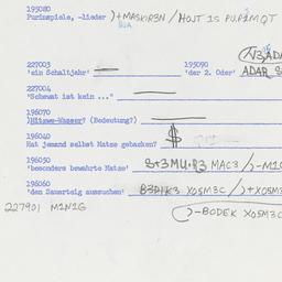 Western questionnaire, answ...