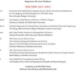 Schedules, Genetic Epidemio...