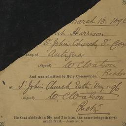 Certificate of baptism and ...