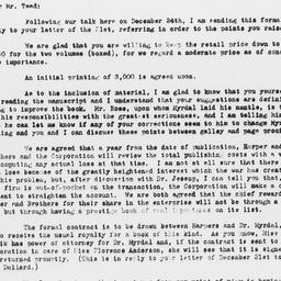 Letter from Frederick P. Ke...