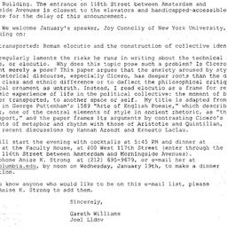 Announcements, 2005-01-20. ...