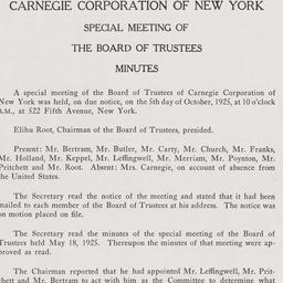Board Meeting, 10/5/1925