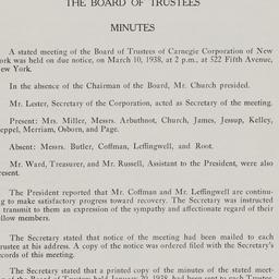 Board Meeting, 3/10/1938
