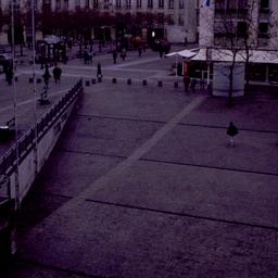 Aerial view, plaza.