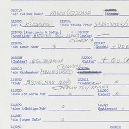 Western questionnaire, answ...