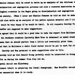 Notes from Gunnar Myrdal...