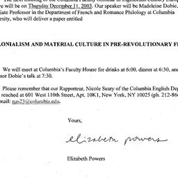 Announcements, 2003-12-11. ...