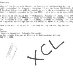 Announcements, 2004-12-16. ...