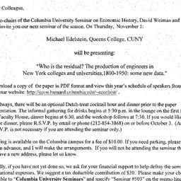 Announcements, 2001-11-01. ...