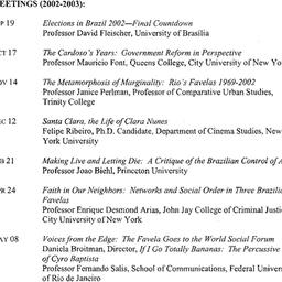 Schedules, Brazil, seminar ...