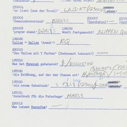 Western questionnaire, answ...