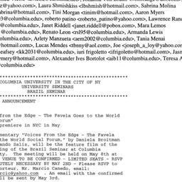 Announcements, 2003-05-03. ...