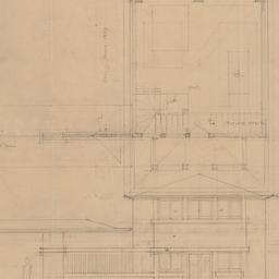 Garage, pergola plan, eleva...