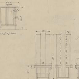 Dining table, chair elevations