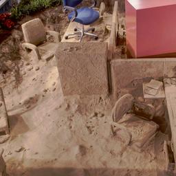 Interior view, sand coated ...