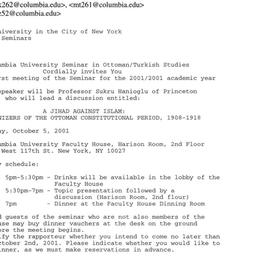 Announcements, 2001-10-05. ...