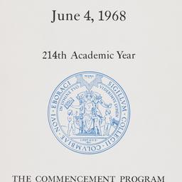 1968 commencement program
