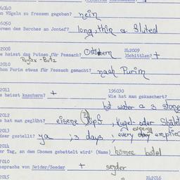 Western questionnaire, answ...