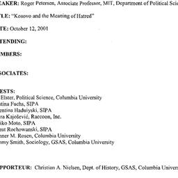 Minutes, 2001-10-12. Post-C...