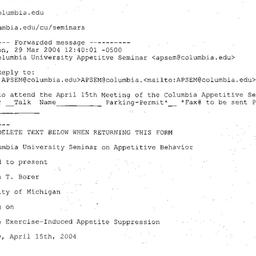 Announcements, 2004-04-15. ...