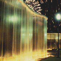 Exterior view, illuminated ...
