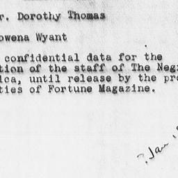 Memorandum from Rowena Wyan...